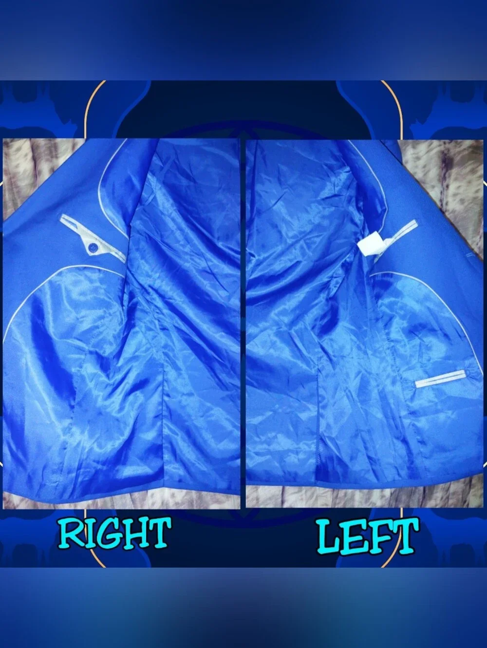Unbranded 2Pc Set Royal Blue Classic Tailored Fit Soft Woven Blazer & Vest Sz S